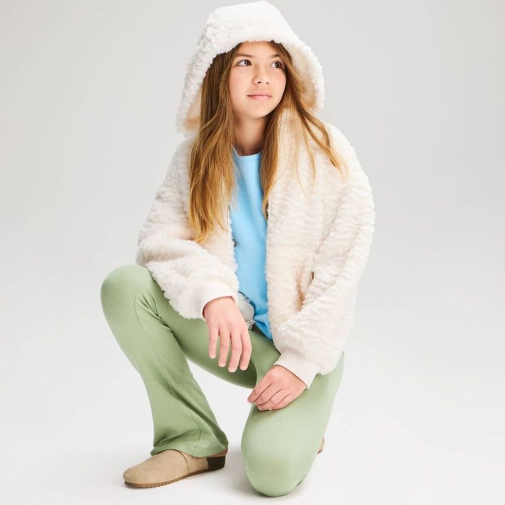 Girls' Cozy Bomber Jacket - Cat & Jack White L